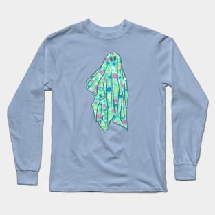 Groovy Ghost Retro Floral Long Sleeve T-Shirt